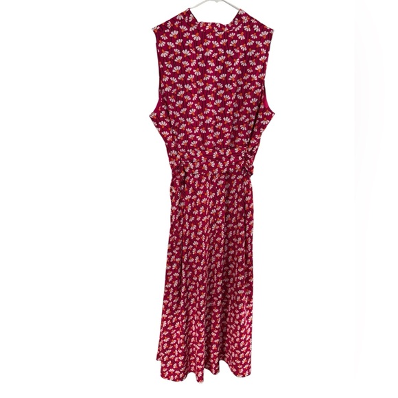 Women’s—Anne Klein Bright Magenta Sleeveless V-Neck Belted Maxi Dress. Size XL. - Picture 12 of 16